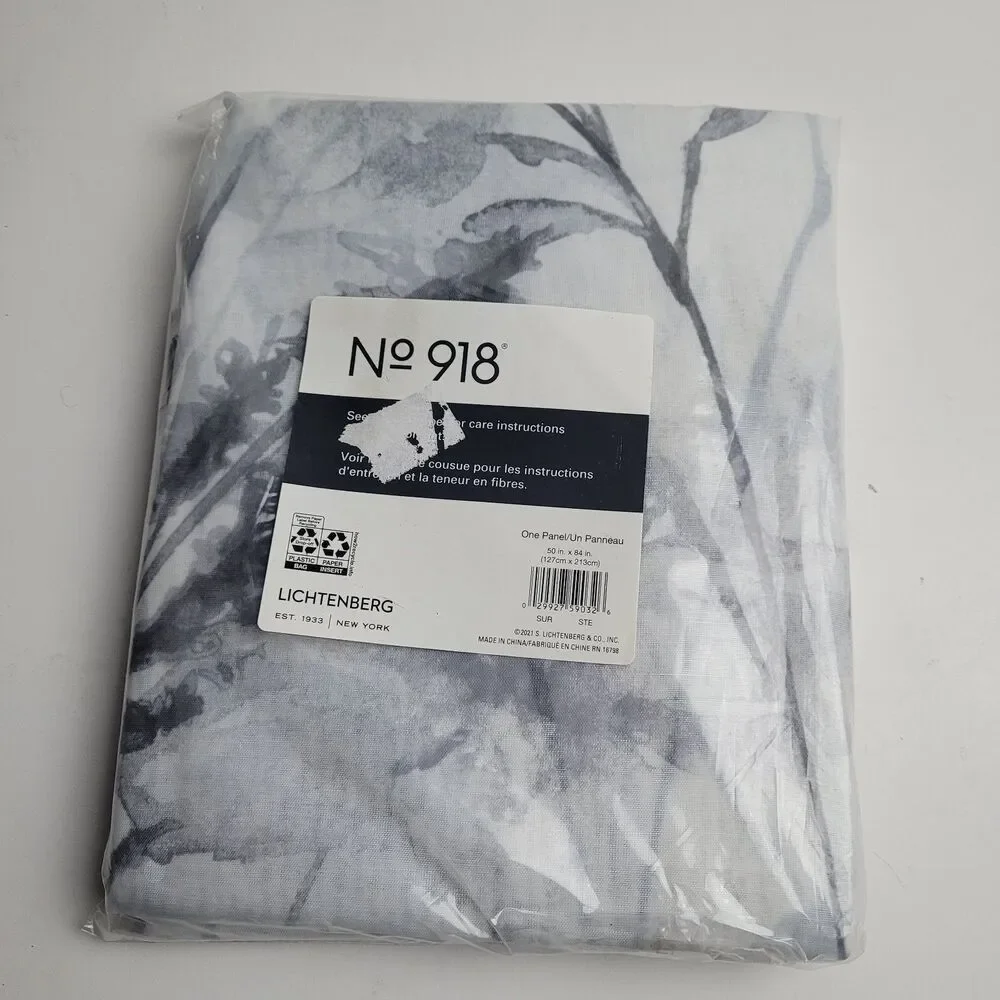 NEW No. 918 Lichtenberg Rod Pocket Single Curtain Panel Color Steel 50 x 84 #BT1